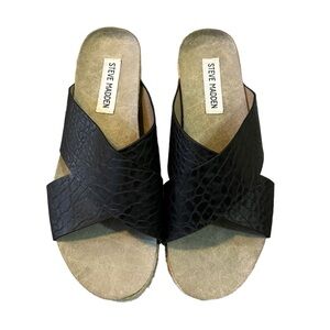 Steve Madden Hassie Platform Snake Skin Espadrille Summer Sandals Women's Size 7